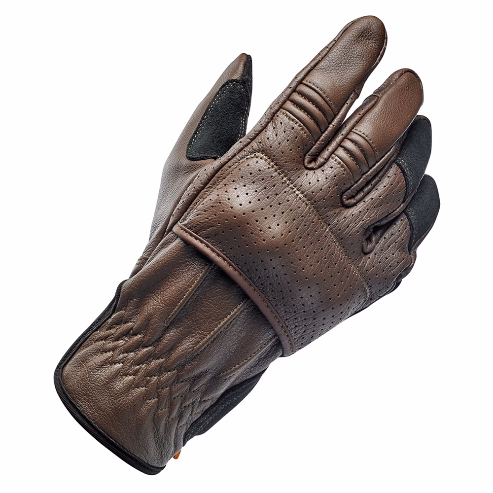 Biltwell Borrego Leather Road Gloves Chocolate
