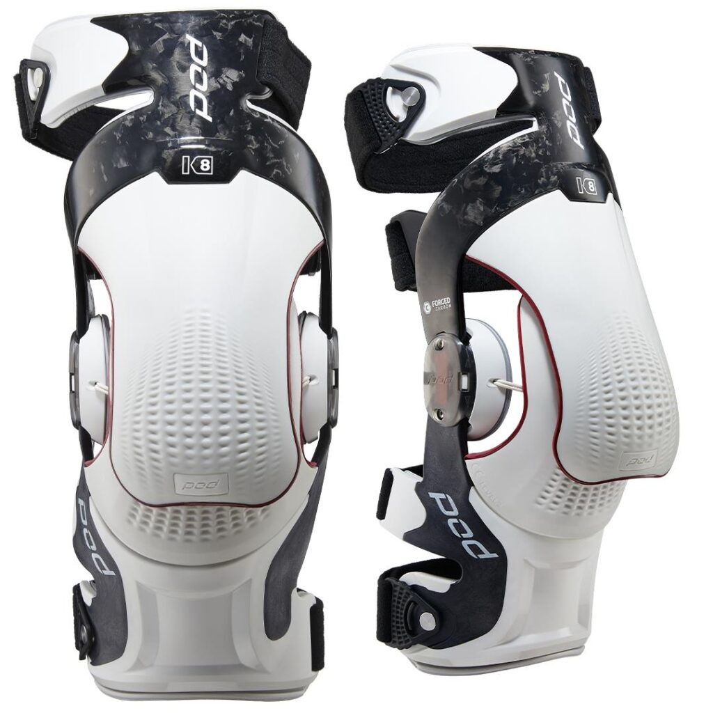 Pod K8 3.0 Knee Brace Pair Carbon Carbon/White