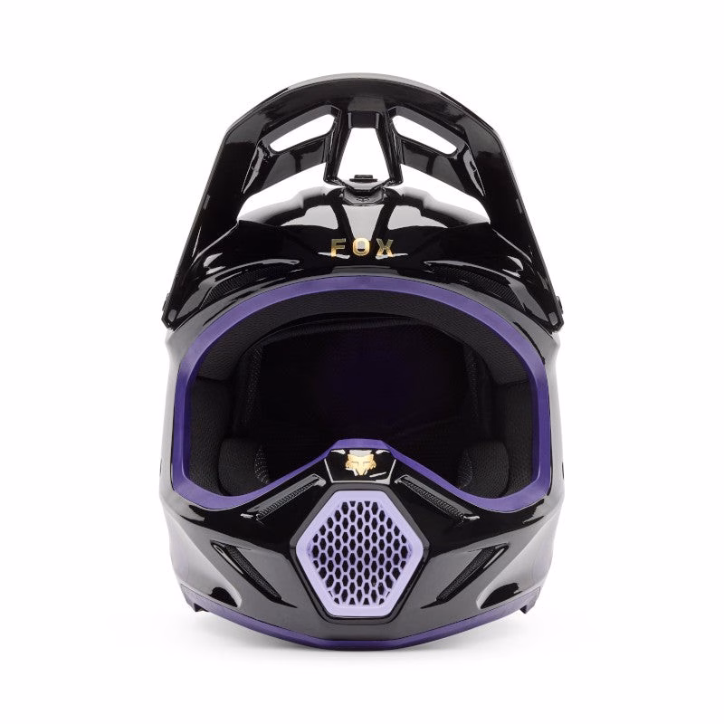 Fox V3 Drip Motocross Helmet Black/Purple