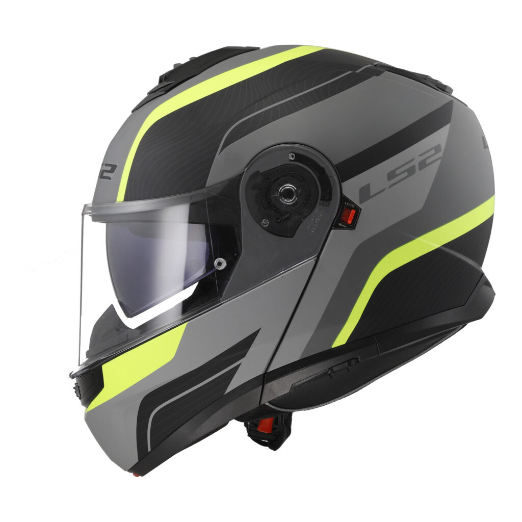 LS2 FF908 Strobe II Monza Flip Front Helmet Matte Black / Hi-Vis Yellow