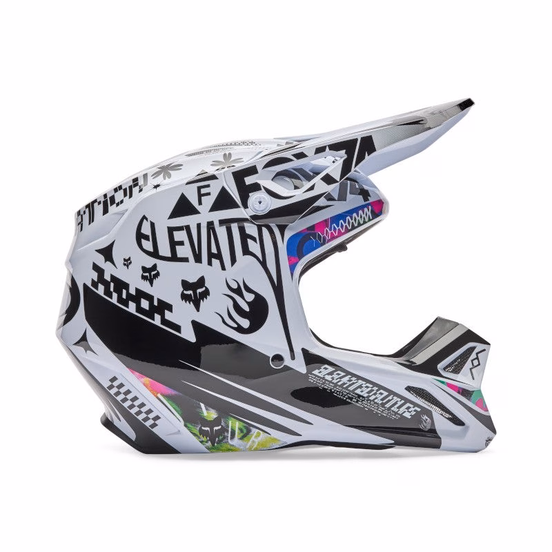 Fox V1 Image Cosmo Motocross Helmet White/Black