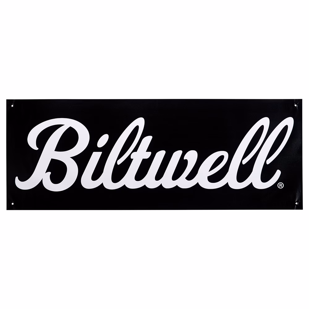 Biltwell Shop Banner 123x45cm Script Black/White