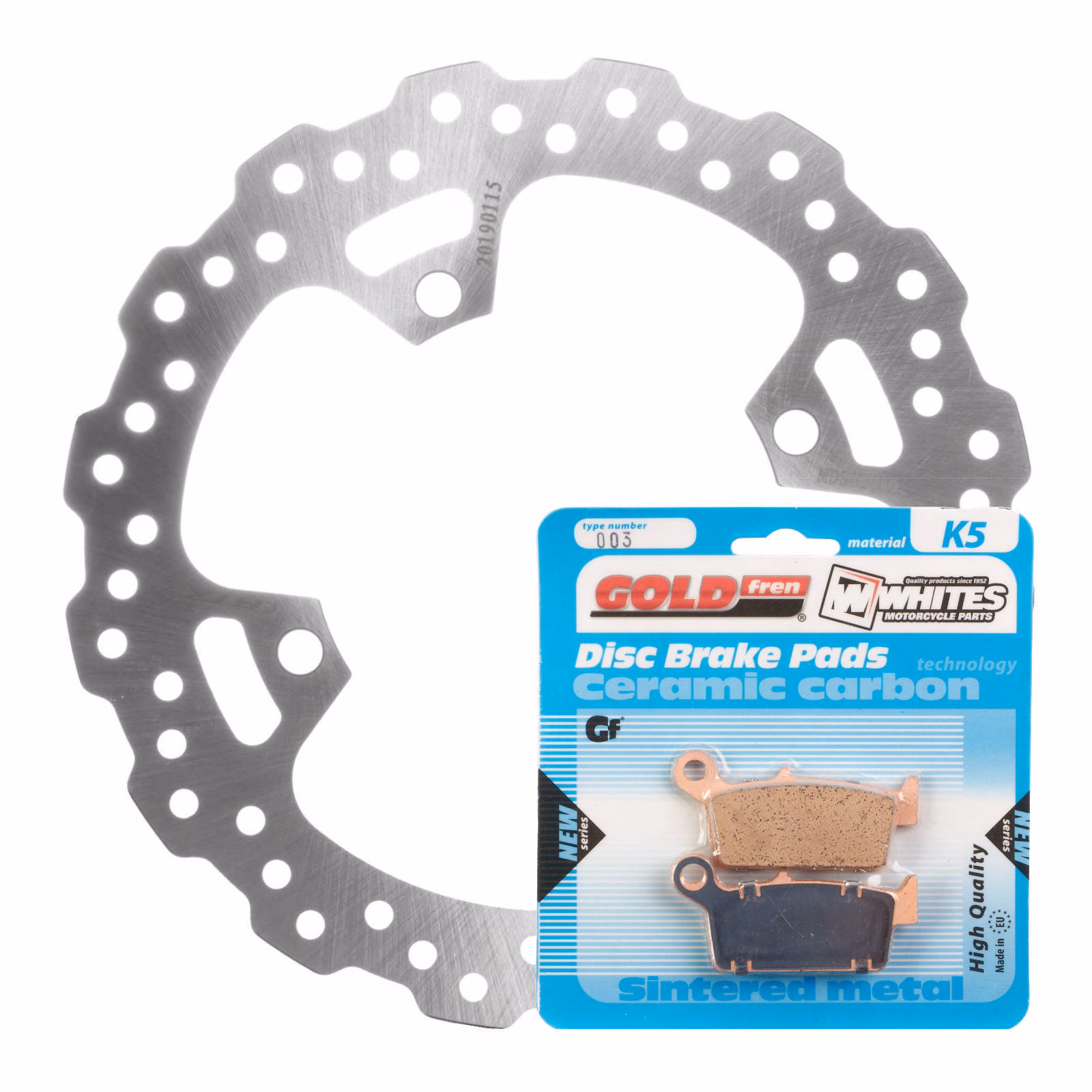 Brake Disc & Pad Rear Kit - Kawasaki KX250 '03-'08 - Wave - Image 1