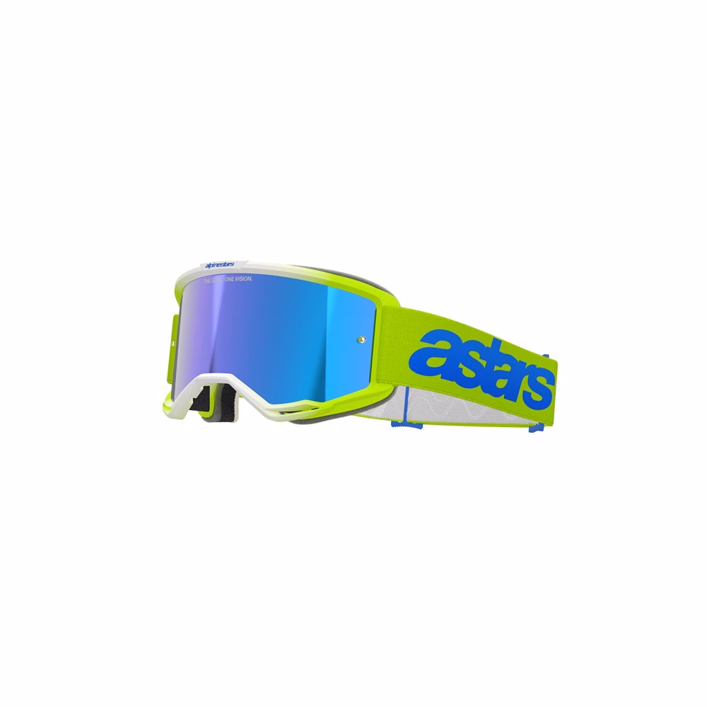 Alpinestars Vision 5 Blaze Motocross Goggle Fluoro Yellow/Blue - Mirror Blue lens