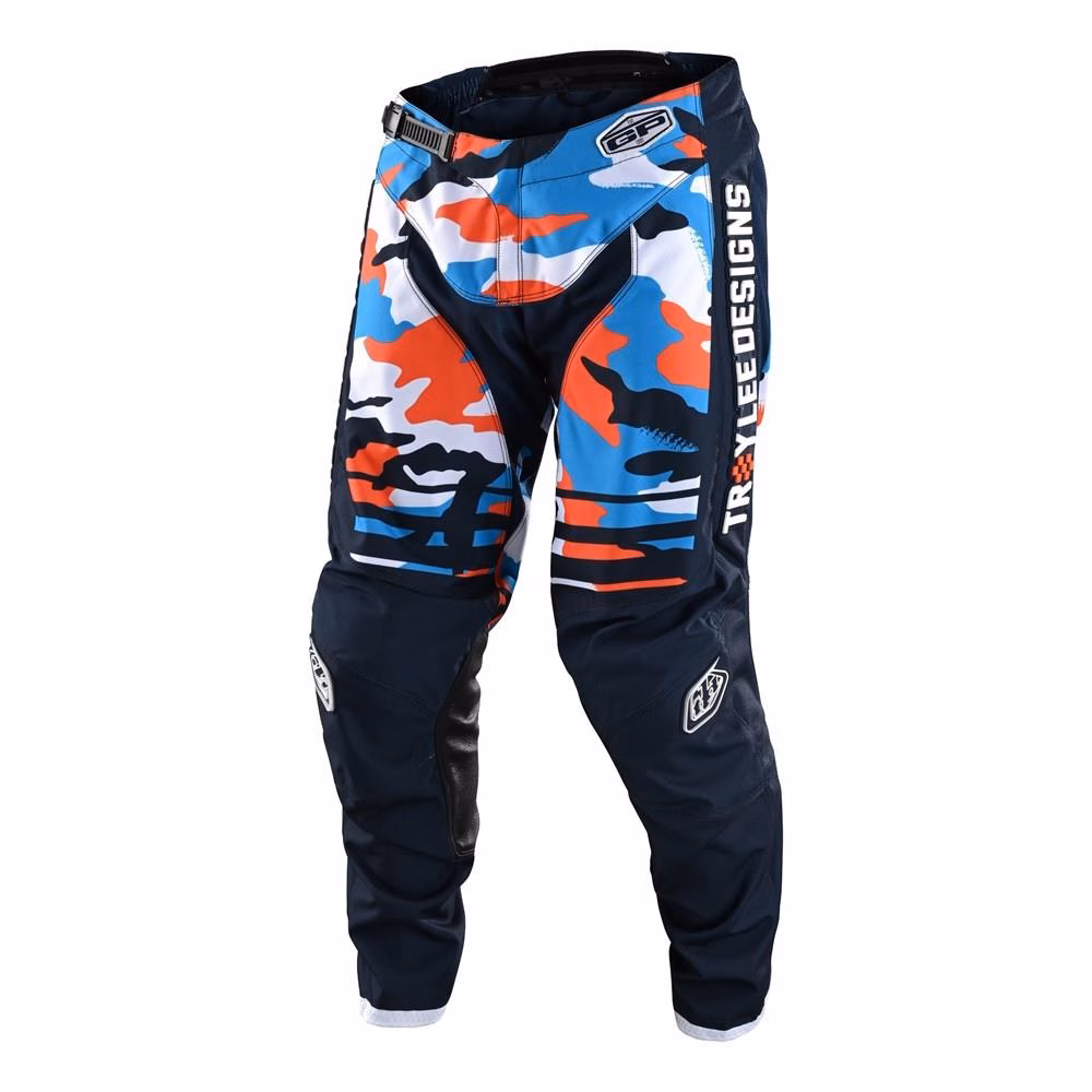 Troy Lee Designs GP Formula Motocross Pants Youth Camo Navy/Orange