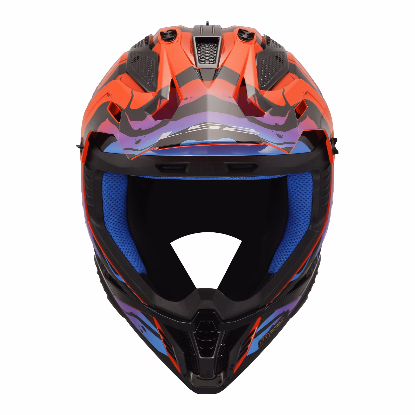 LS2 MX708 Fast II Wash Motocross Helmet Red / Black / Blue - Image 3