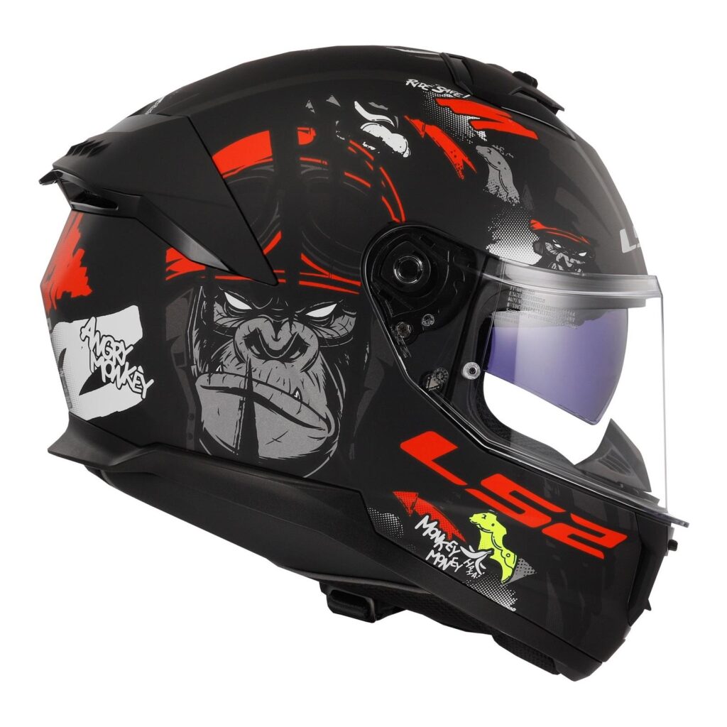 LS2 FF808 Stream II Angry Monkey Road Helmet Matte Black / Red