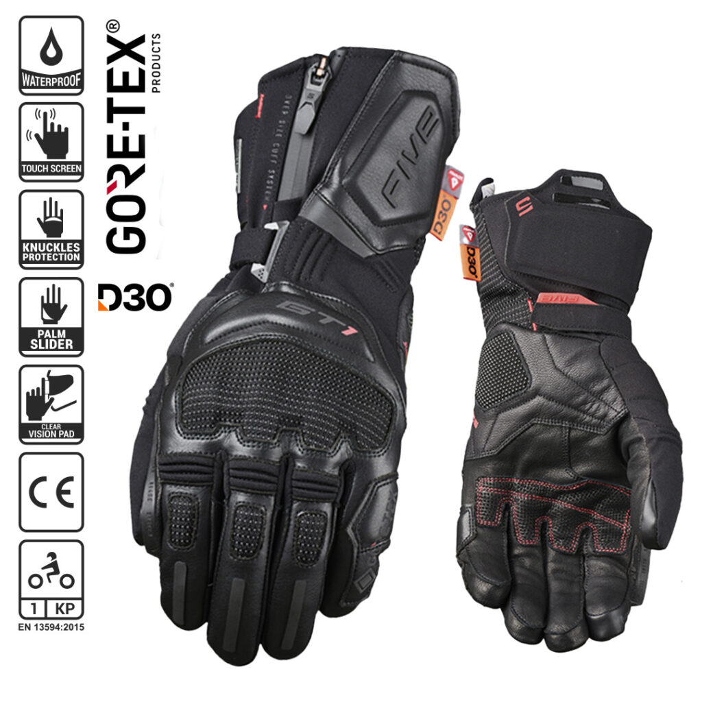 FIVE GT1 Evo GTX Road Gloves Black