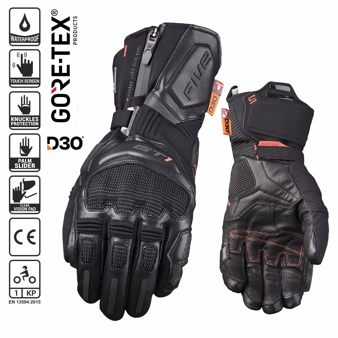 FIVE GT1 Evo GTX Road Gloves Black - Image 1