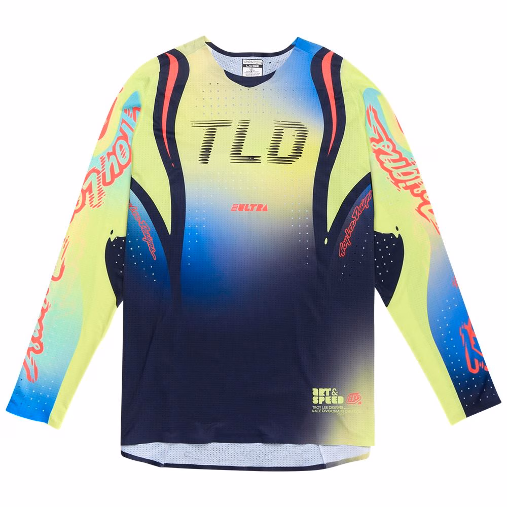 Troy Lee Designs Ultra Drip Motocross Jersey Glo Yellow/Dark Navy