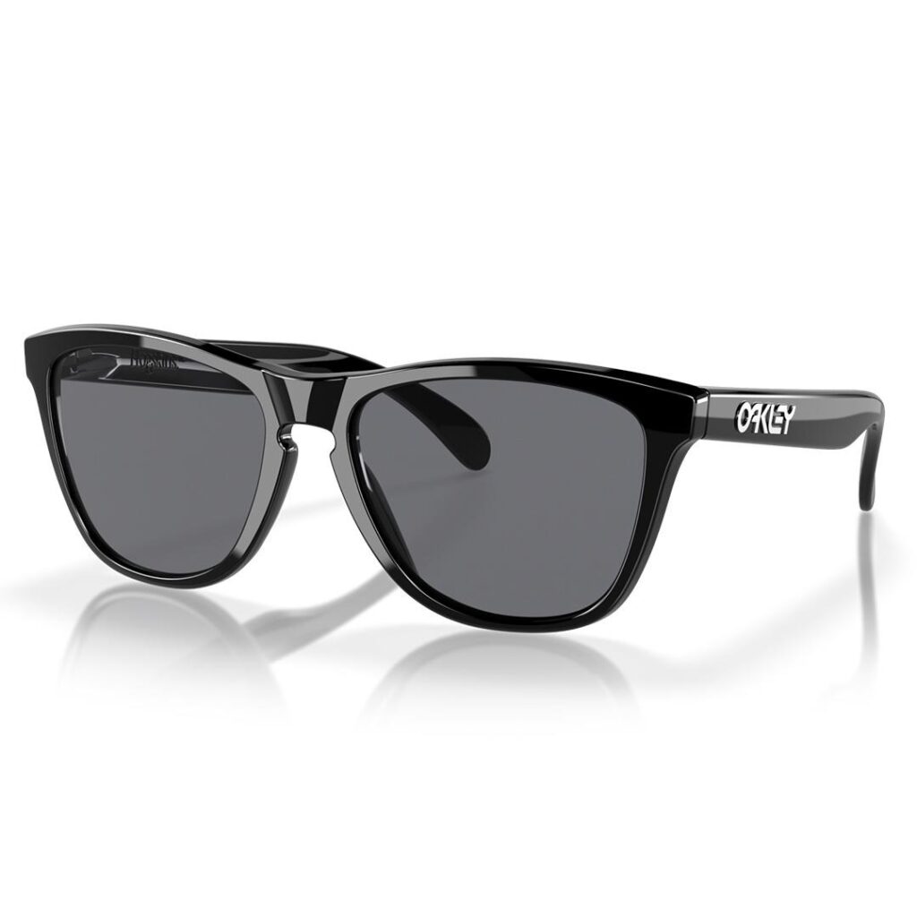 Oakley Frogskins Sunglasses Polished Black w/ Grey