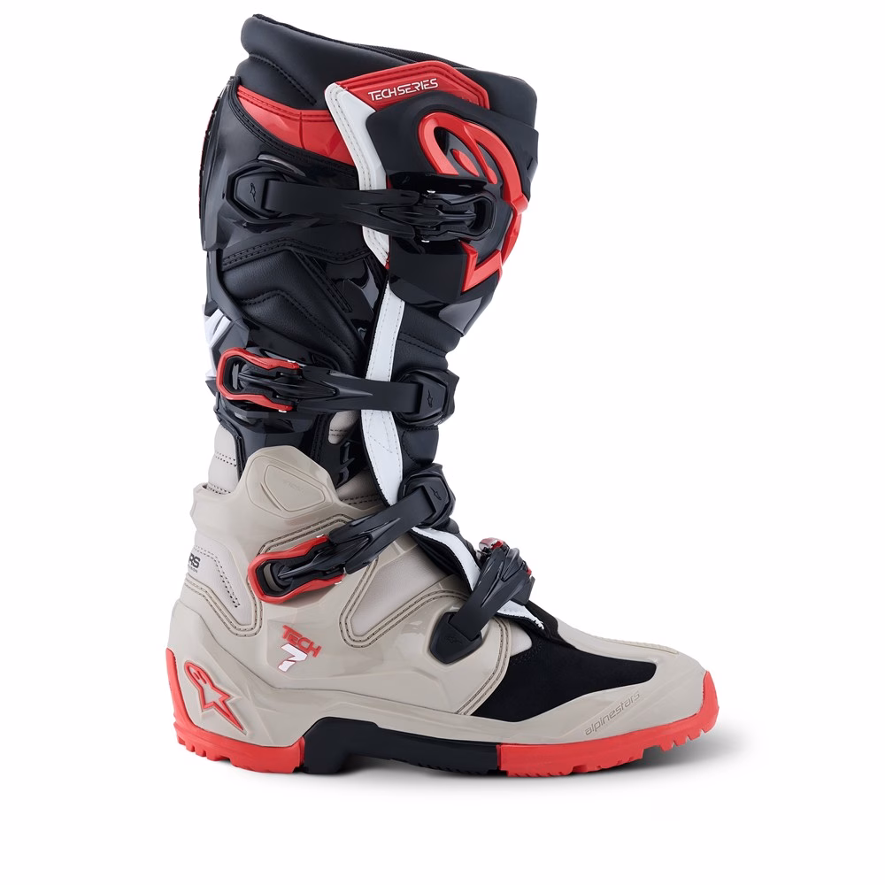 Alpinestars Tech-7 Enduro Boots Black/Light Gray/Bright Red