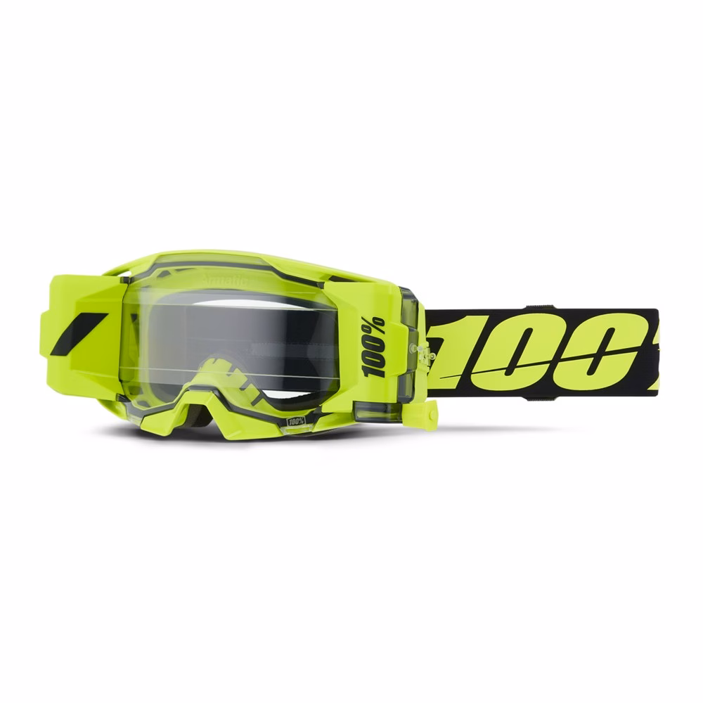 100% ARmatic Forecast Motocross Goggle Neon Yellow - Clear Lens