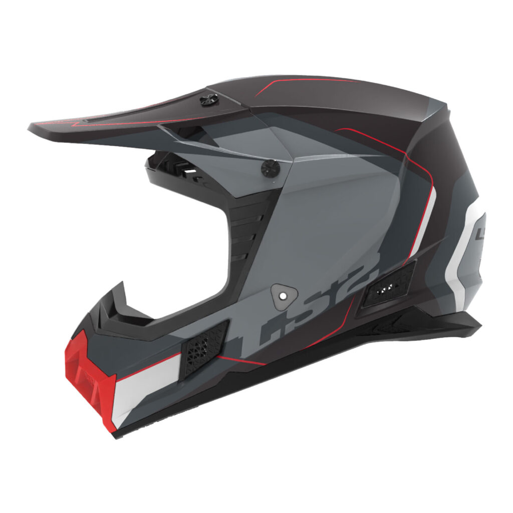 LS2 MX7 COZ Arched Motocross Helmet  Black / Silver / Titanium