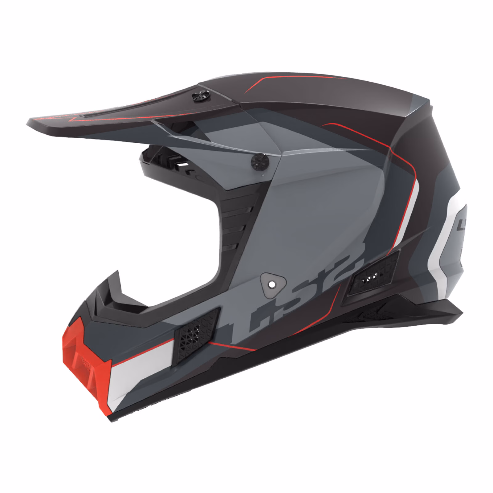 LS2 MX7 COZ Arched Motocross Helmet  Black / Silver / Titanium - Image 1