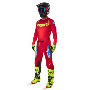 Alpinestars Supertech Maker Motocross Jersey Bright Red/Yellow Fluoro - Image 4