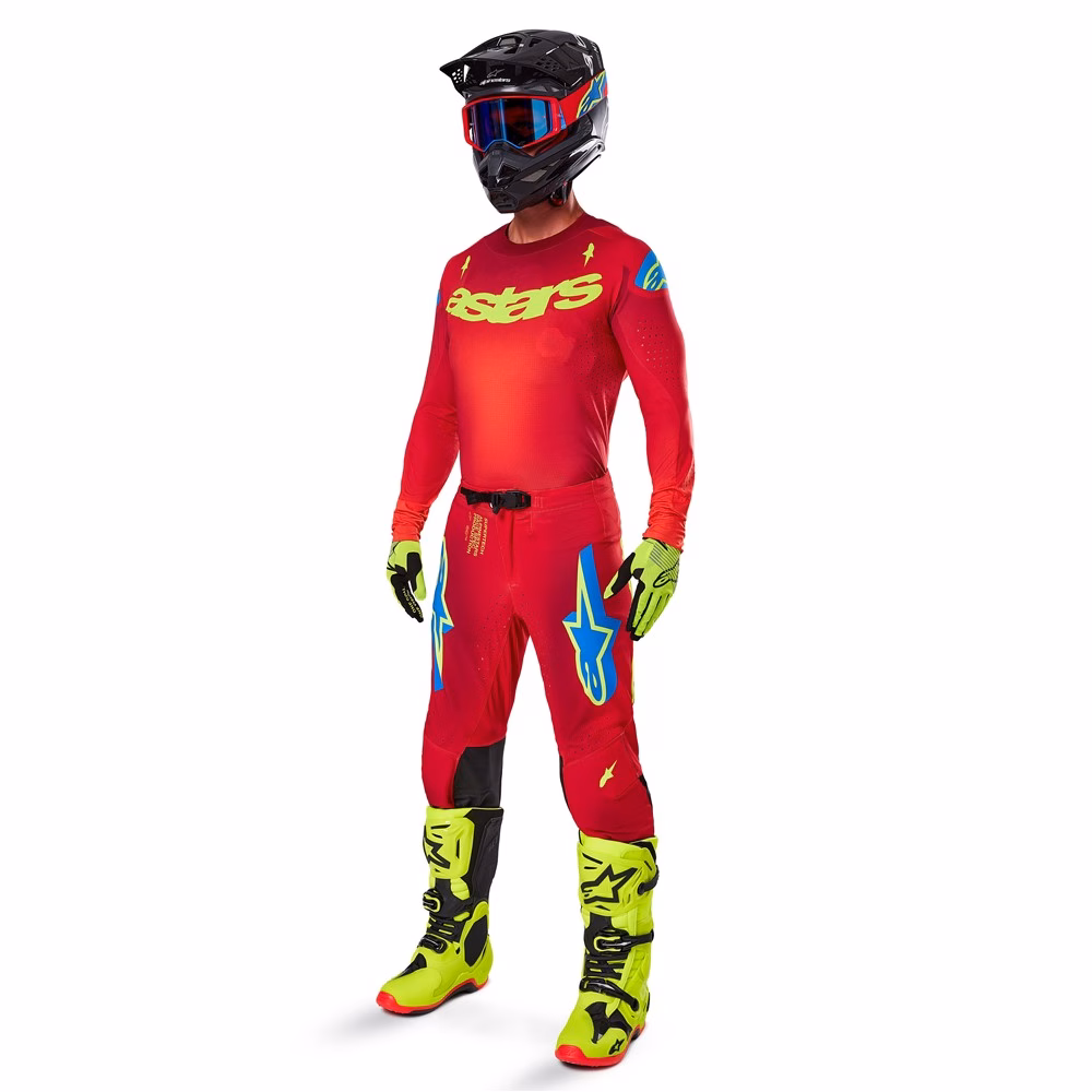 Alpinestars Supertech Maker Motocross Jersey Bright Red/Yellow Fluoro
