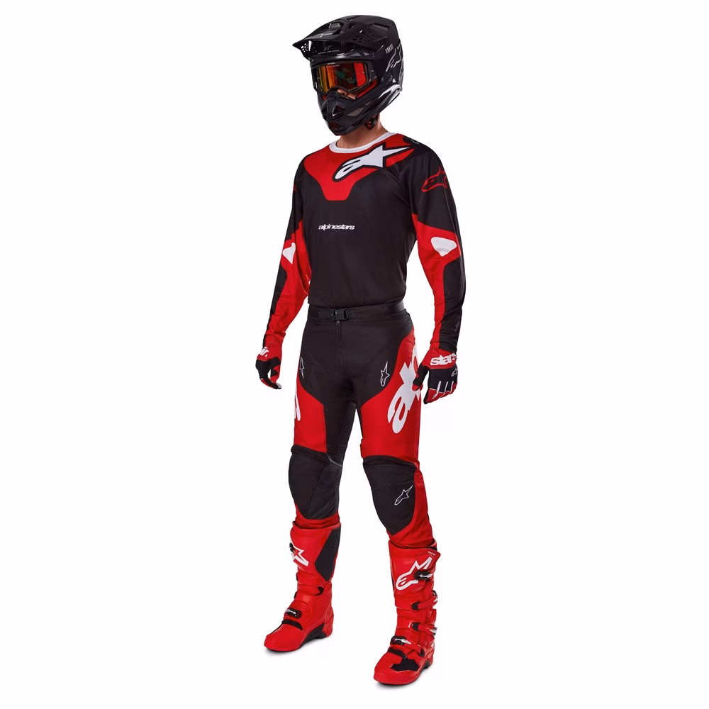 Alpinestars Racer Veil Motocross Jersey Black/Bright Red