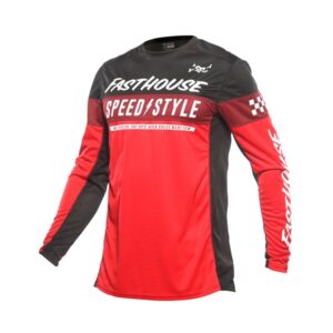 Fasthouse Grindhouse Akin Motocross Jersey Youth Red/Black - Image 1