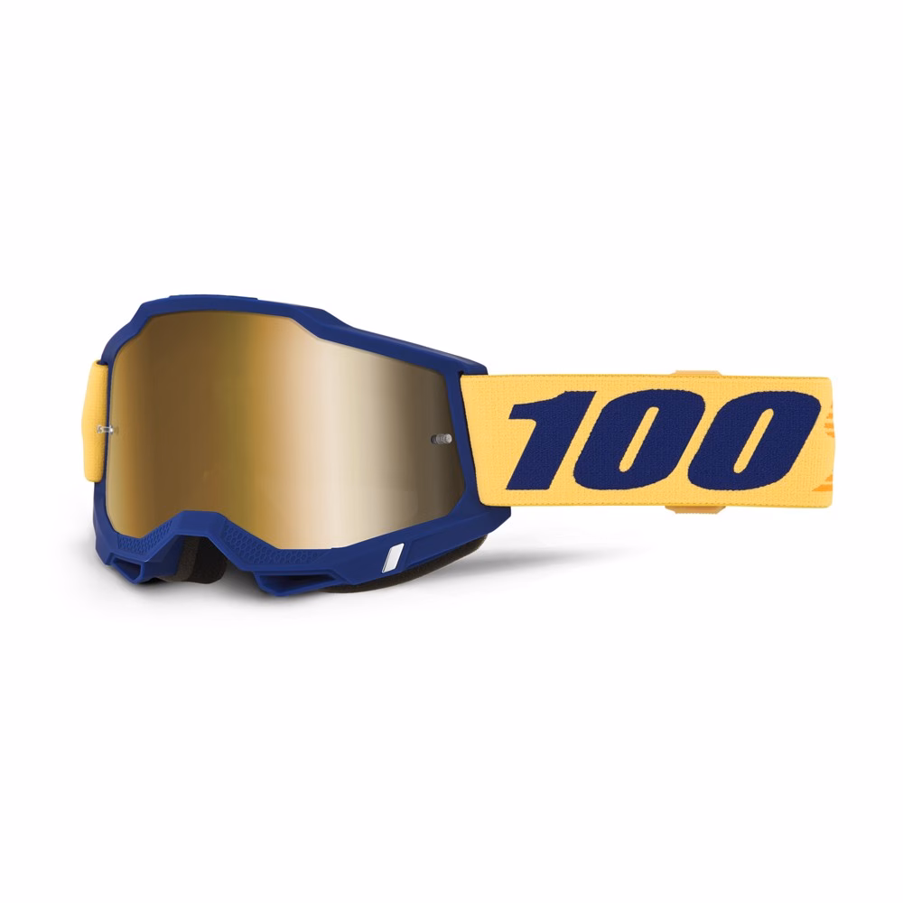 100% Accuri 2 Motocross Goggles Desoto True Gold Mirror Lens