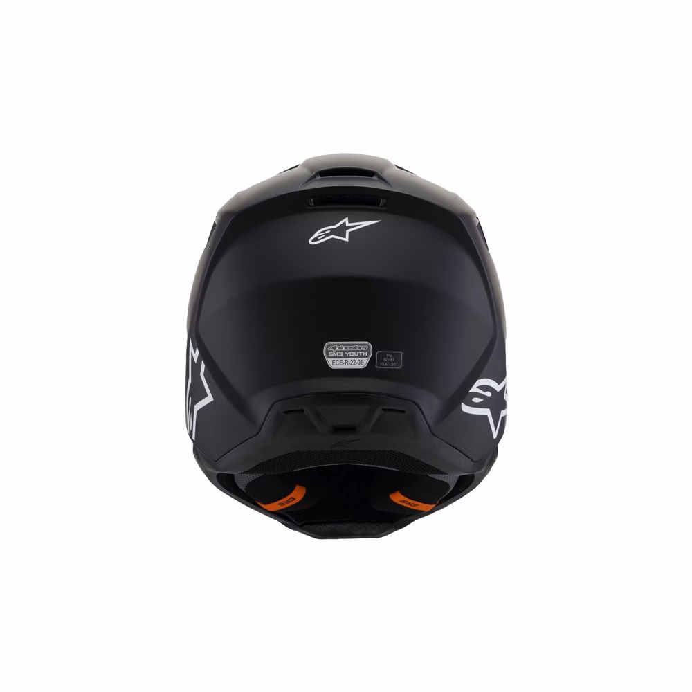 Alpinestars S-M3 Motocross Helmet Youth Solid Black Matte