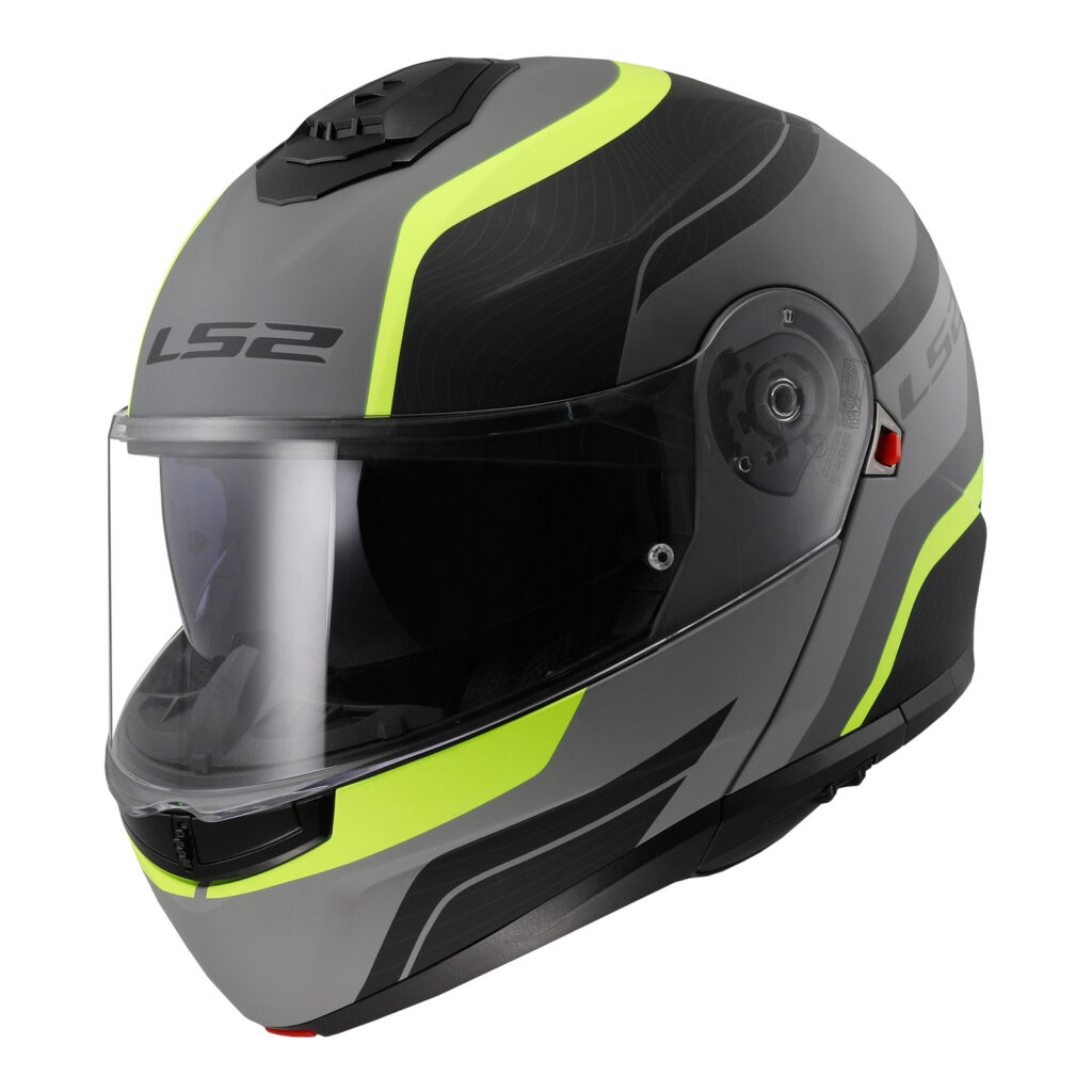 LS2 FF908 Strobe II Monza Flip Front Helmet Matte Black / Hi-Vis Yellow