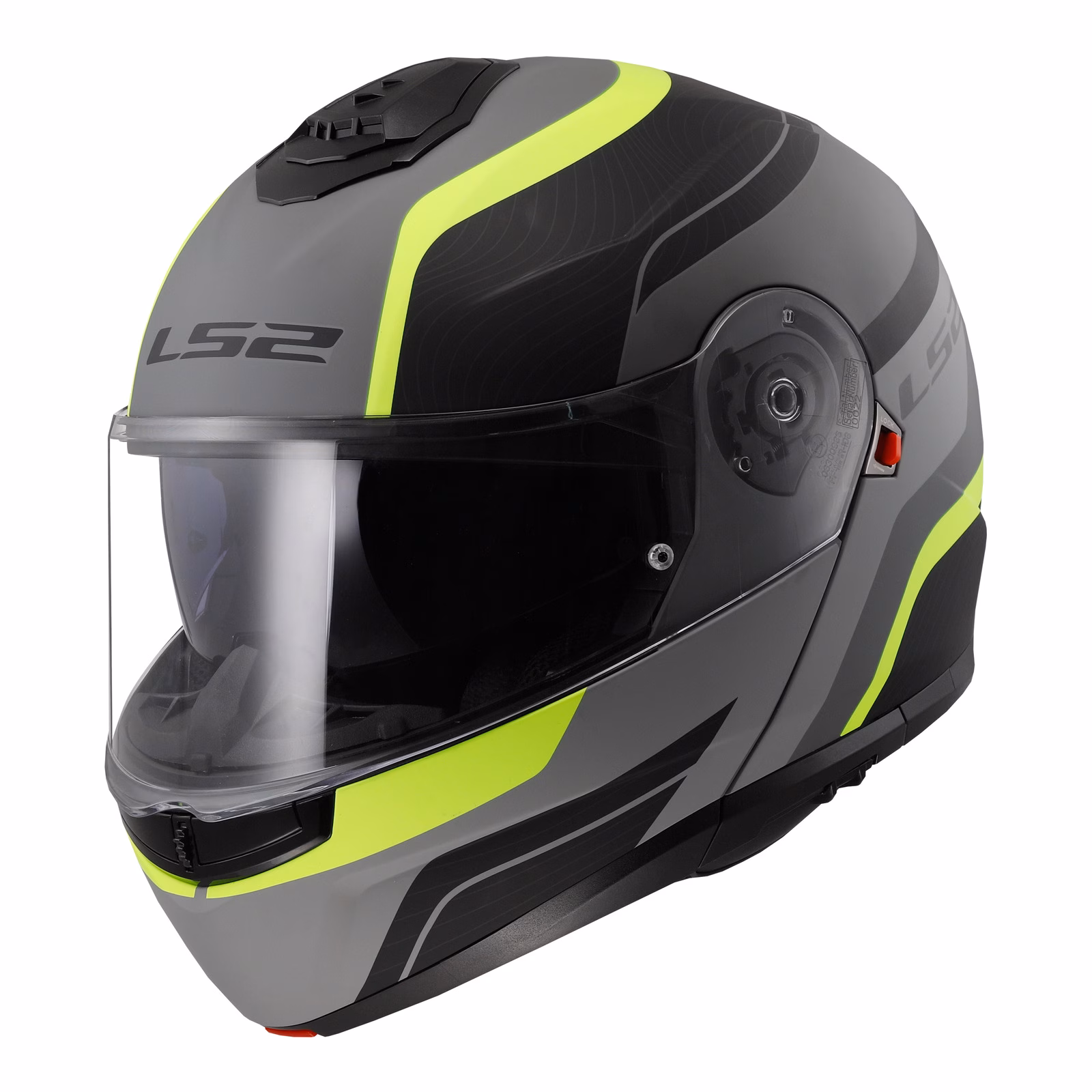 LS2 FF908 Strobe II Monza Flip Front Helmet Matte Black / Hi-Vis Yellow - Image 1