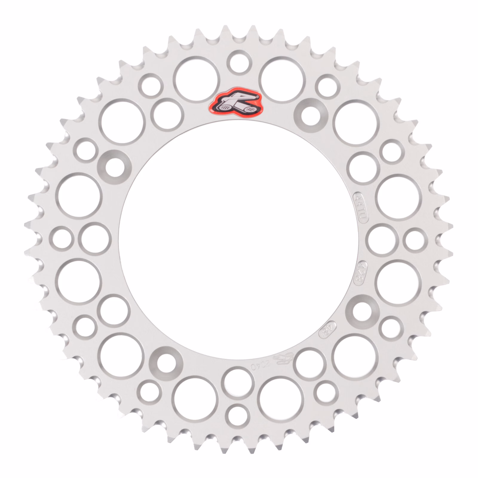 Renthal Sprocket Rear Silver 48T Alloy 7075 T6 Grooved - Image 1
