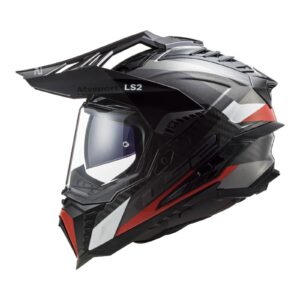 LS2 MX701 Explorer Carbon Frontier Adventure Helmet Titanium / Red - Image 27
