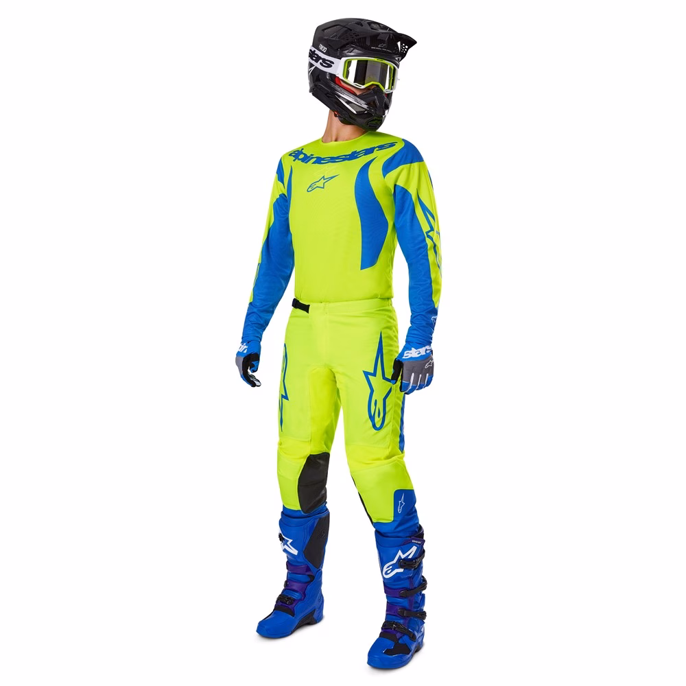 Alpinestars Fluid Haul Motocross Jersey Yellow Fluoro/Blue