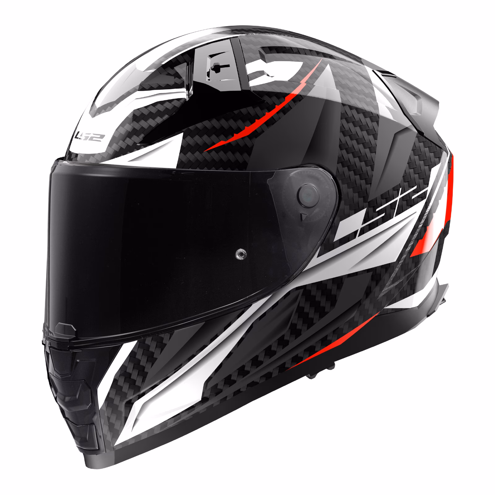 LS2 FF811 Vector II Carbon Savage Road Helmet White/Red/Grey - Image 1