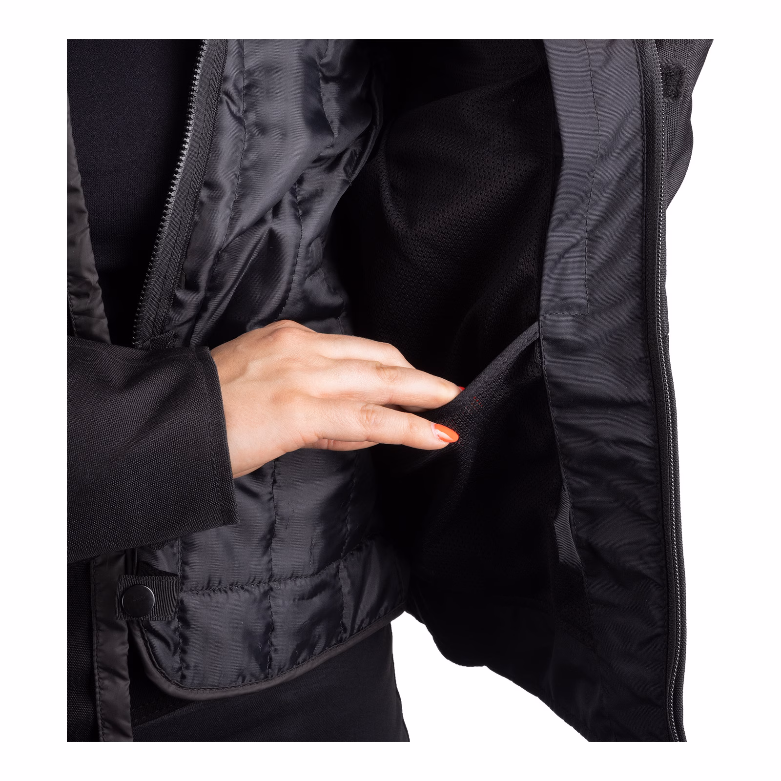 Oxford Valencia 3.0 Waterproof Dry2Dry Women's Textile Road Jacket - Black - Image 3