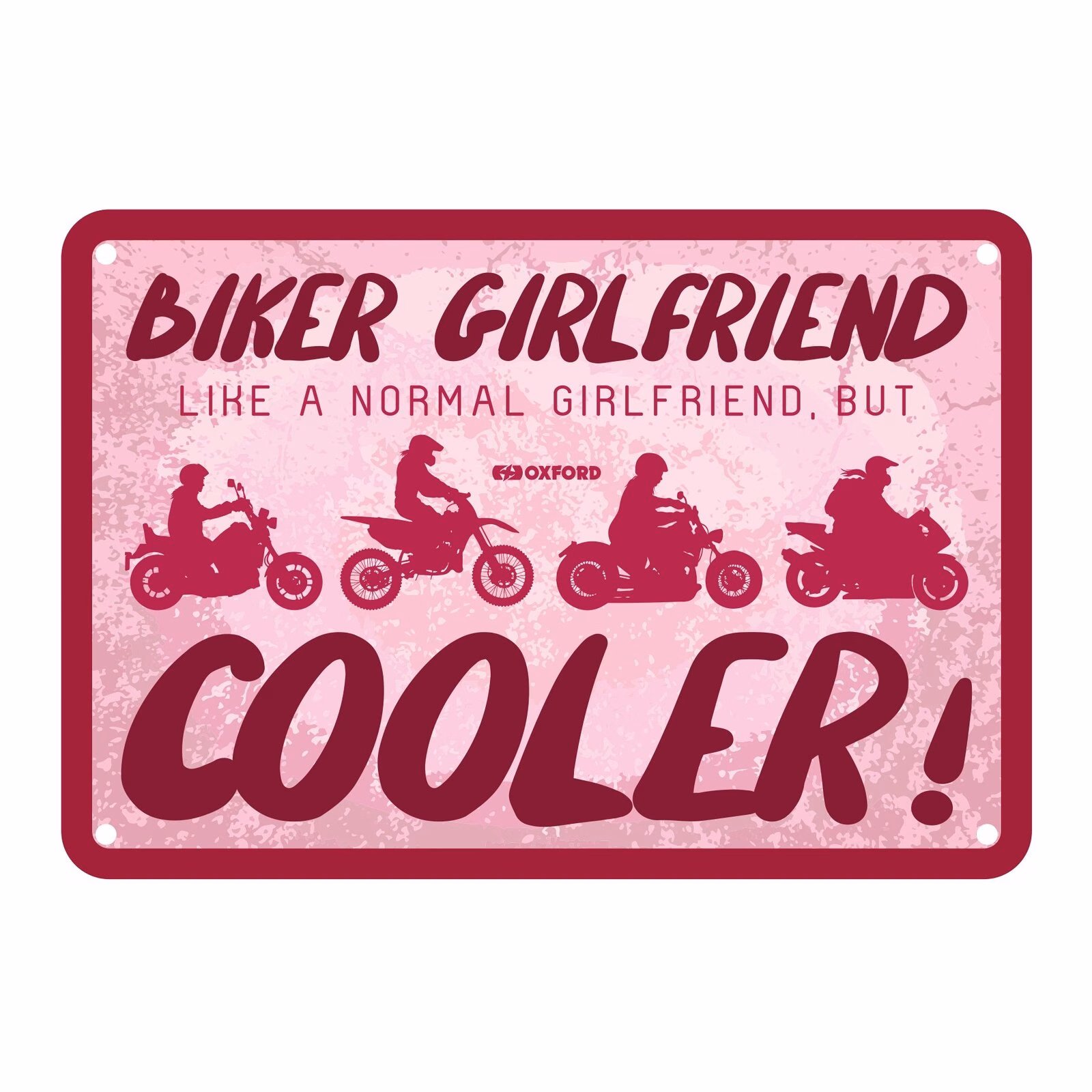Oxford Garage Metal Sign: "Biker Girlfriend Cooler" - Image 1
