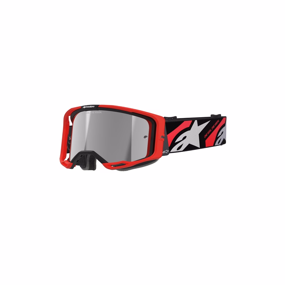 Alpinestars Vision 8 Luar Motocross Goggle Red/Black - Mirror Silver Lens