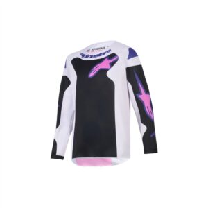 Alpinestars Fluid Grid Motocross Jersey Youth Black/Light Gray/Purple - Image 1