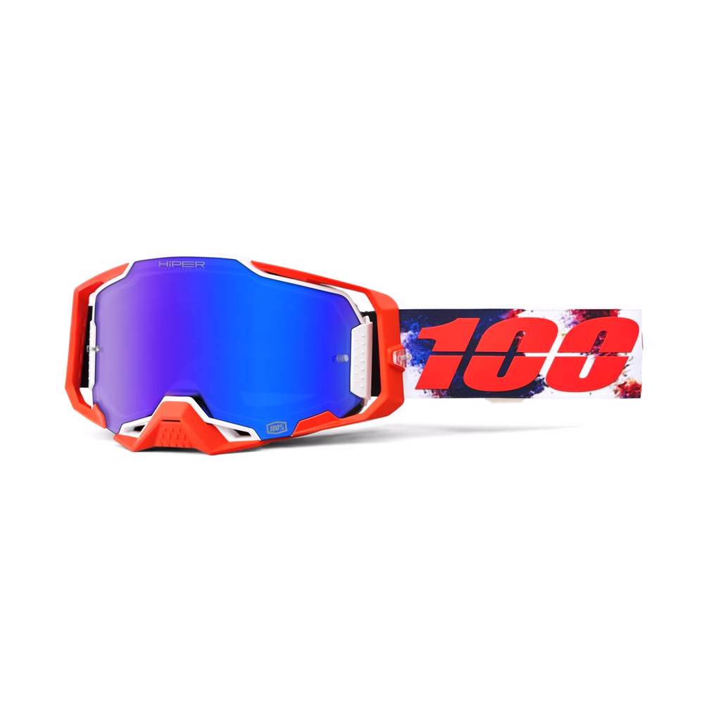 100% Armega Motocross Goggle Morpho - HiPER Mirror Blue Lens