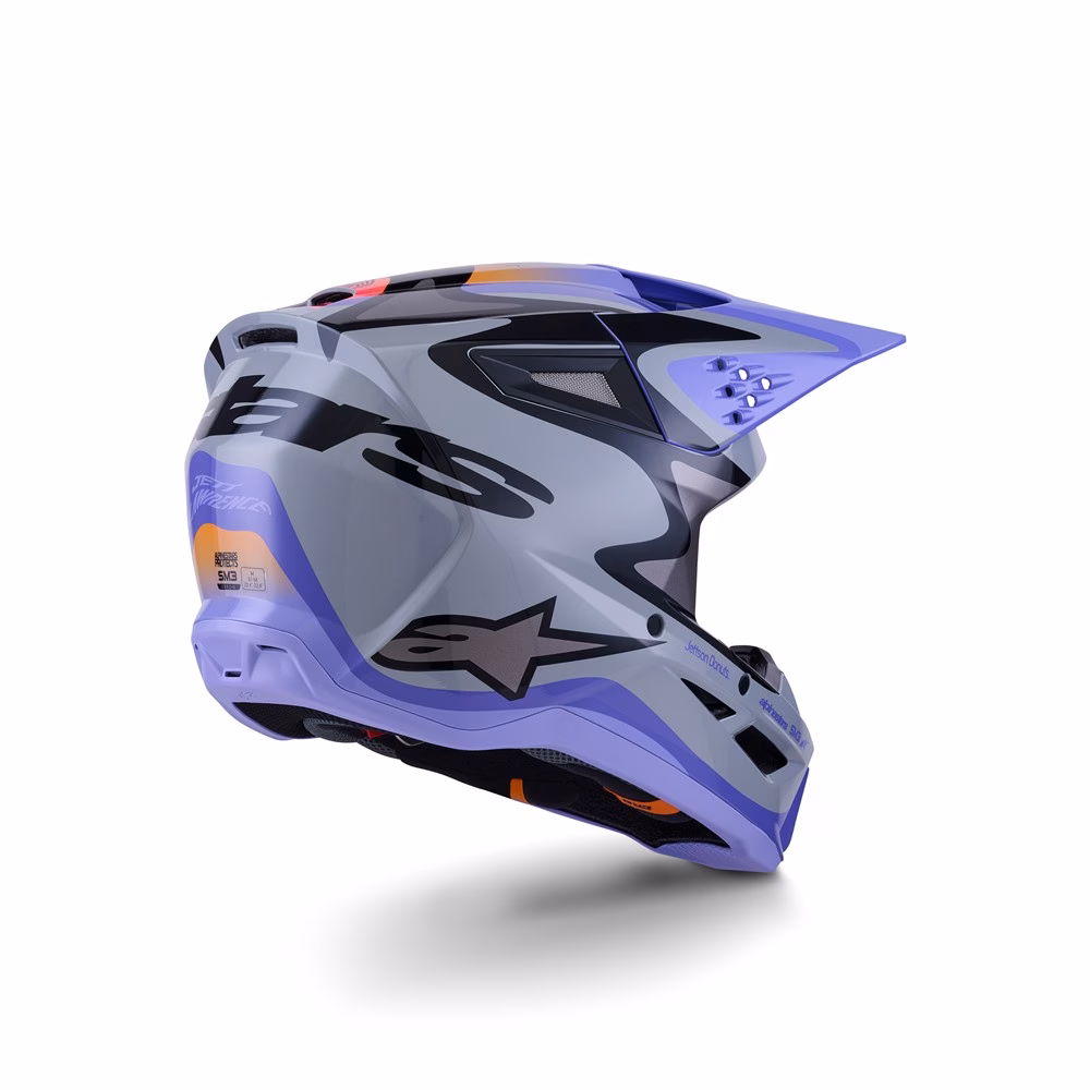 Alpinestars S-M3 Jettson Motocross Helmet Gray/Purple/Black Gloss