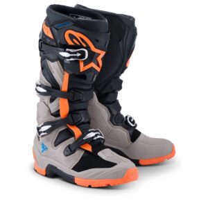 Alpinestars Tech-7 Enduro Boots Black/Warm Gray/Orange Fluoro - Image 1