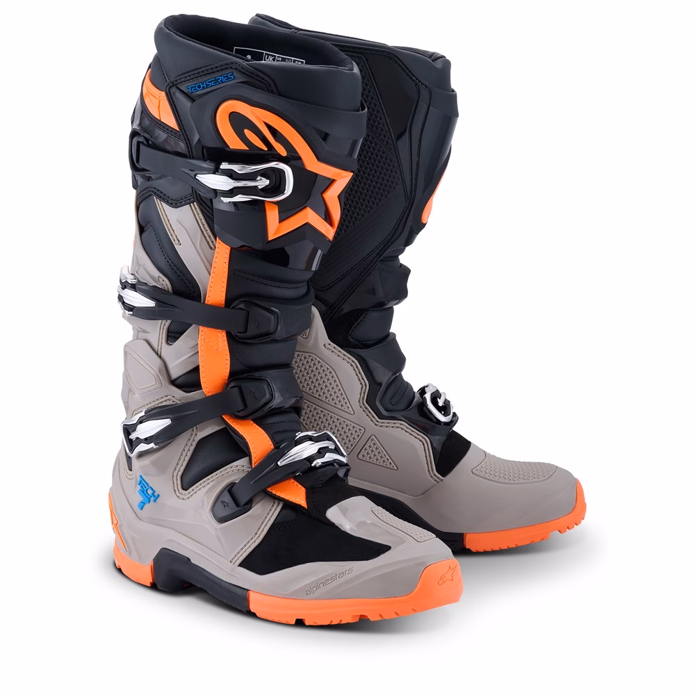 Alpinestars Tech-7 Enduro Boots Black/Warm Gray/Orange Fluoro