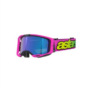 Alpinestars Vision 8 Vista Goggle Pink Fluoro/Yellow Fluoro - Mirror Blue Lens - Image 1