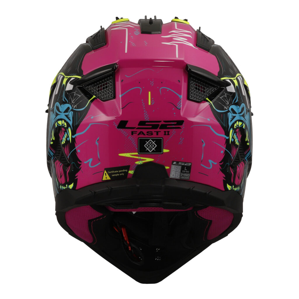 LS2 MX708 Fast II Gorilla Motocross Helmet Purple / Hi-Vis Yellow