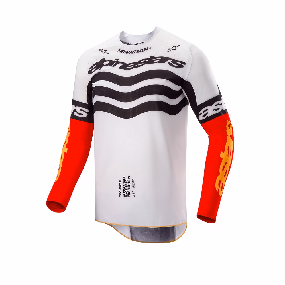 Alpinestars Techstar Deep Limited Edition Motocross Jersey Black/White/High Red