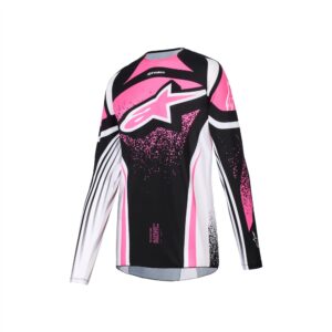 Alpinestars Stella Techstar Nomur Motocross Jersey Ladies  Black/White/Fuchsia - Image 1