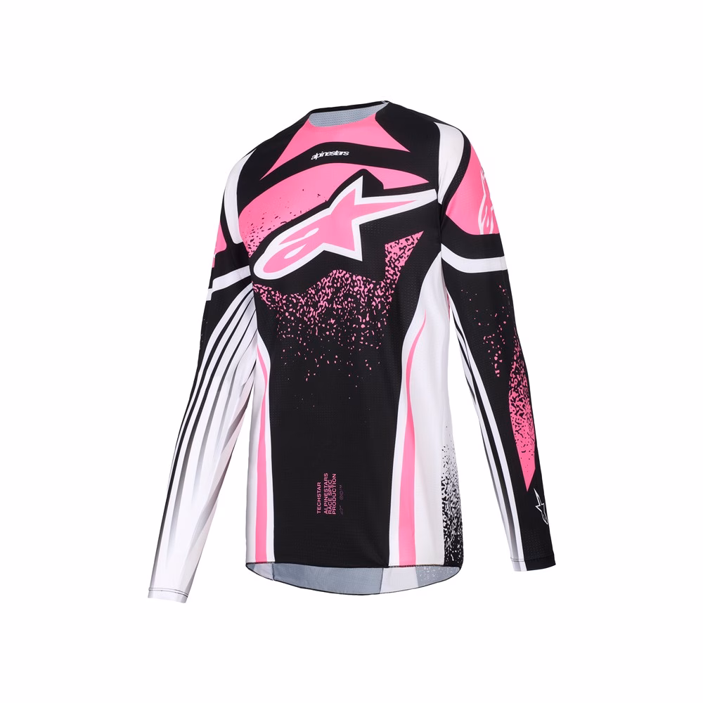 Alpinestars Stella Techstar Nomur Motocross Jersey Ladies  Black/White/Fuchsia