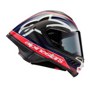 Alpinestars Supertech R10 Road Helmet Team Black Carbon/Red Fluoro/Dark Blue Matte - Image 5