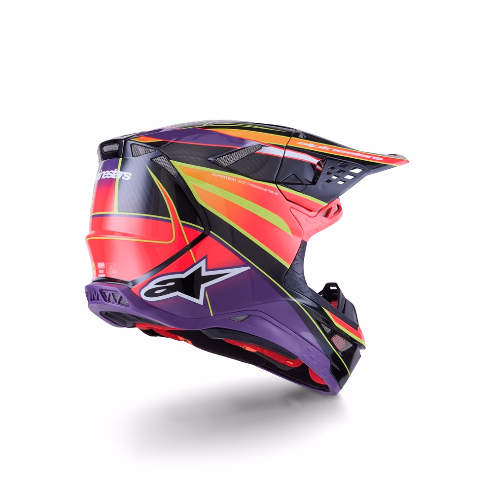 Alpinestars Supertech S-M10 Motocross Helmet Pink/Violet/Yellow Fluoro Gloss