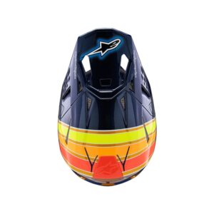 Alpinestars Supertech S-M10 TLD Edition Motocross Helmet Dark Blue/Orange/Yellow Fluoro/Red Gloss - Image 4