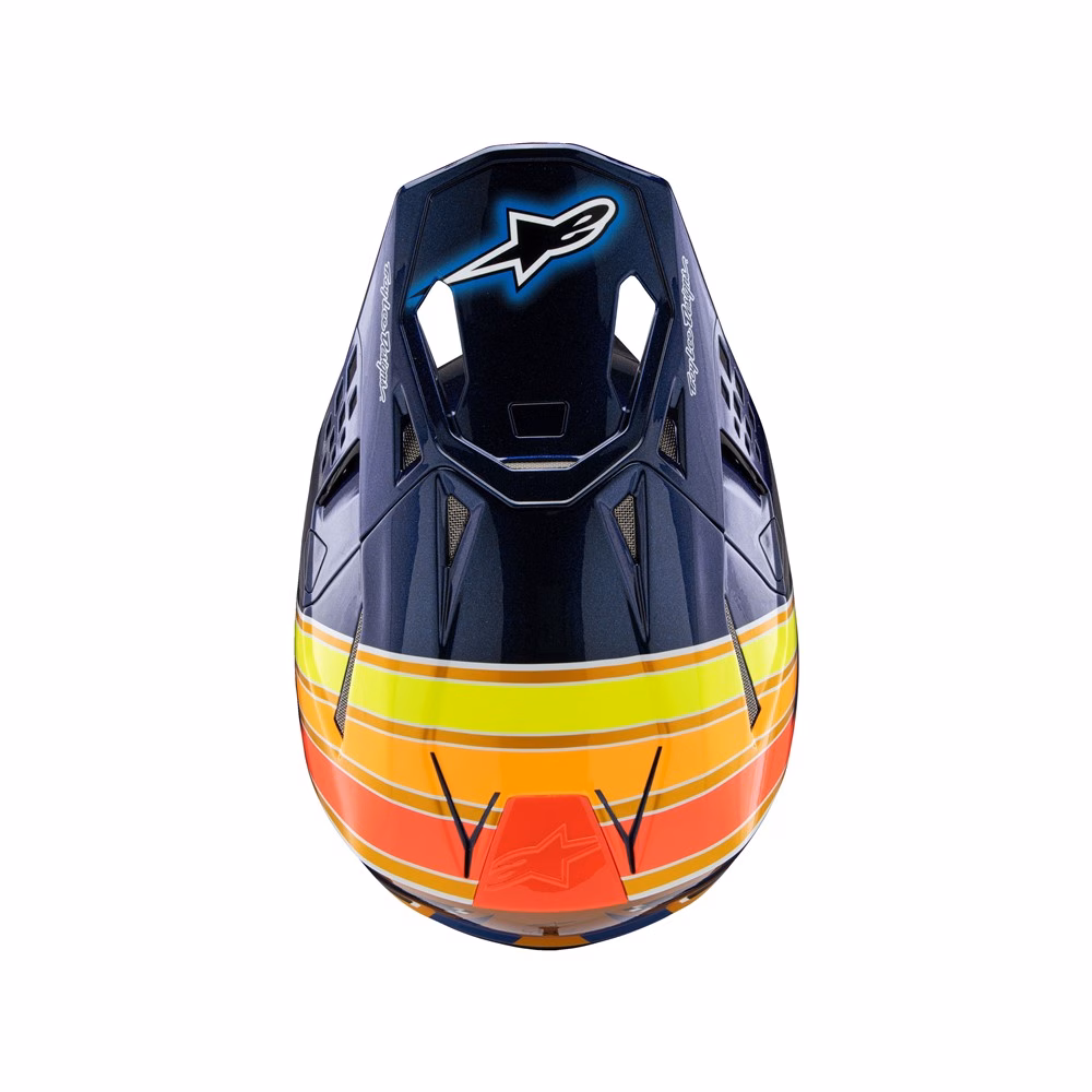 Alpinestars Supertech S-M10 TLD Edition Motocross Helmet Dark Blue/Orange/Yellow Fluoro/Red Gloss