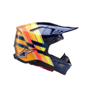 Alpinestars Supertech S-M10 TLD Edition Motocross Helmet Dark Blue/Orange/Yellow Fluoro/Red Gloss - Image 1