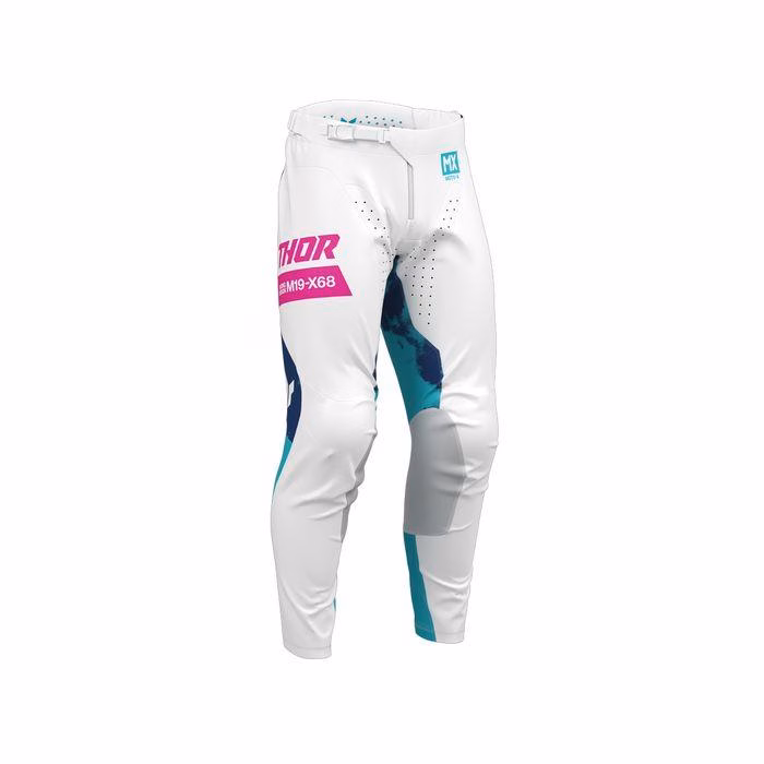 Thor MX Launchmode Bleach Motocross Pants Youth White/Aqua